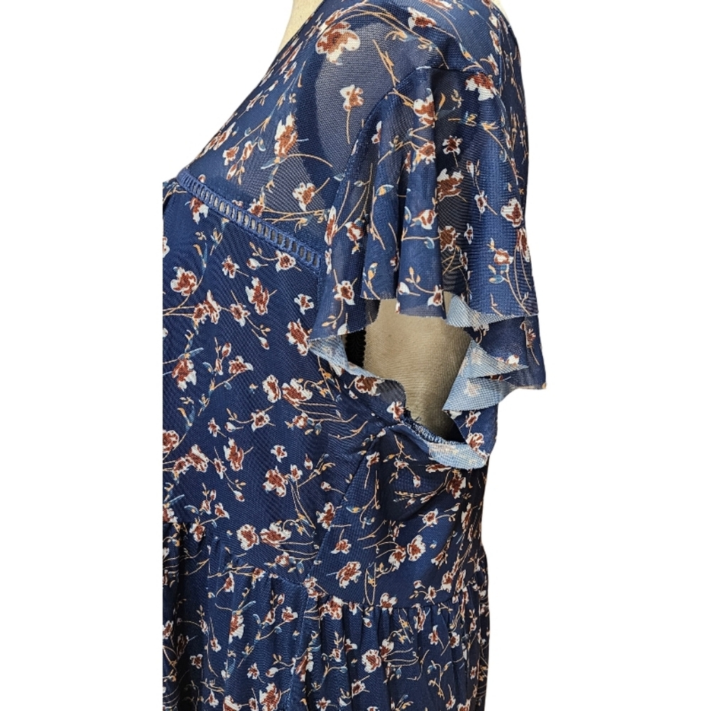 Vintage Suzanne Betro Floral Blue Dress - Picture 6 of 10